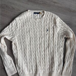 Polo Ralph Lauren Cream Cable Knit Sweater - XL
